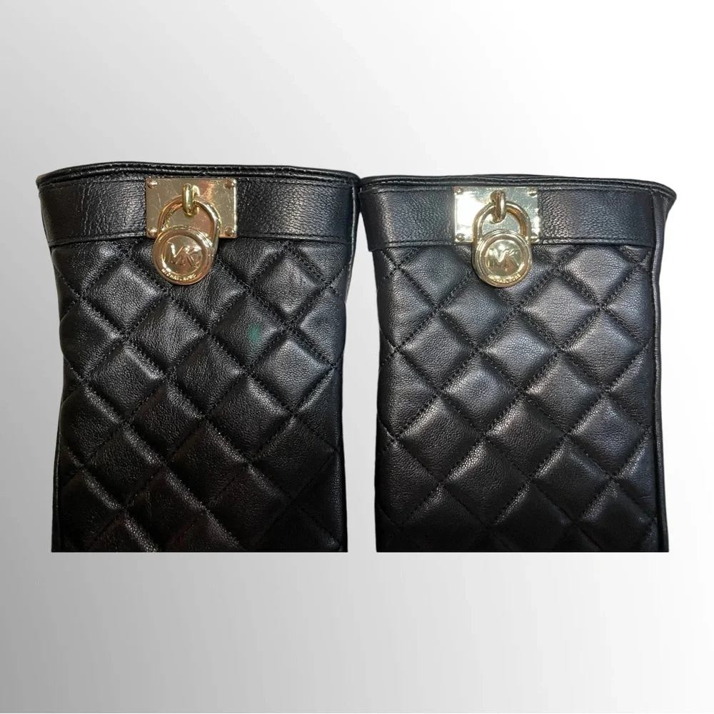 NEW MICHAEL KORS Quilted Leather Gloves Tech Technology Size Large